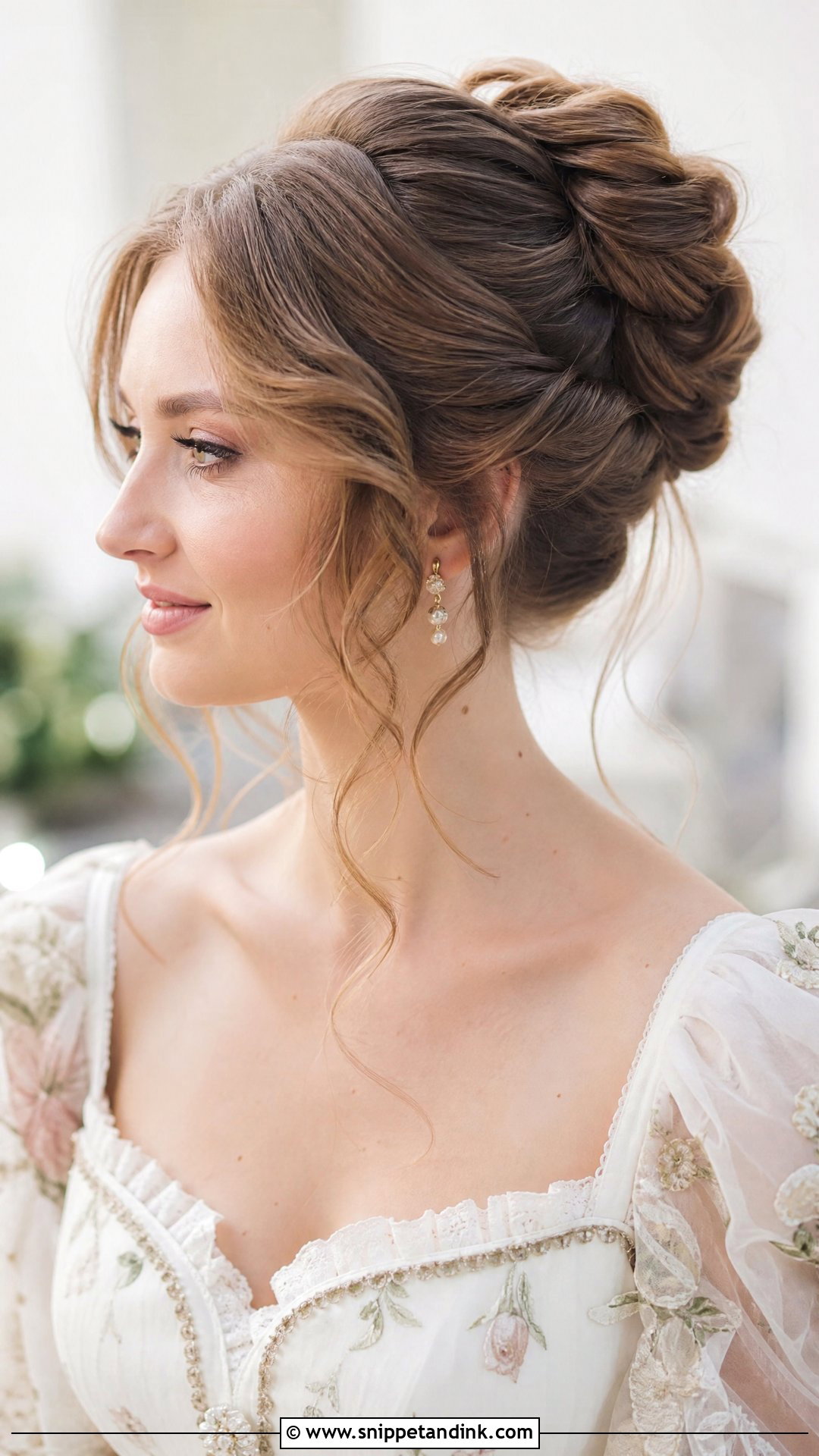 Bridal Bun With Tendrils - Snippet and Ink - 25 Bridal Bun Hairstyles Brides