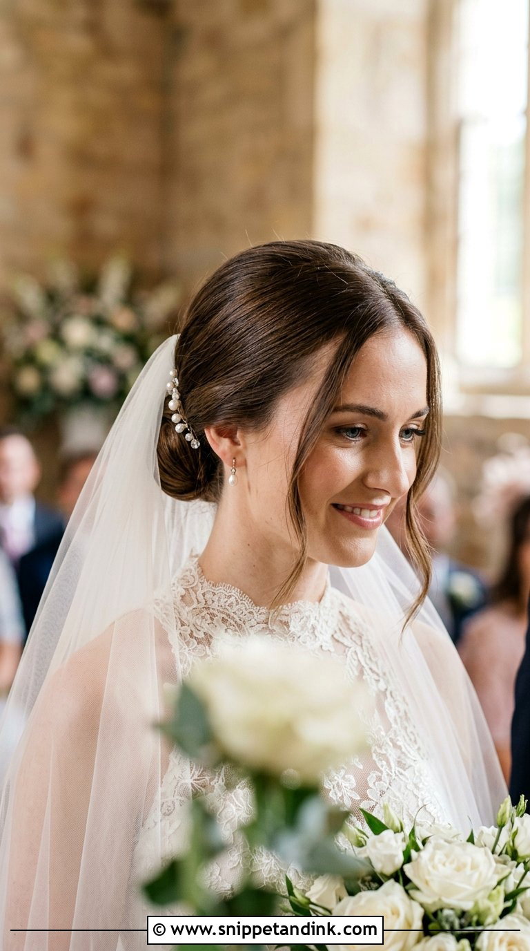 Bridal Bun With Veil - Snippet and Ink - 20 Bridal Hairstyles Front View