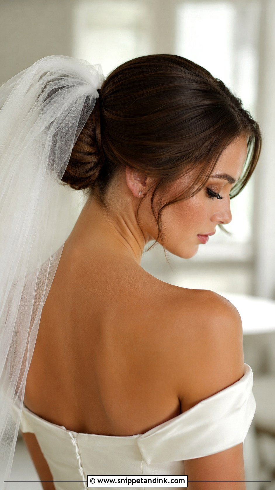 Bridal Bun With Veil - Snippet and Ink - 35 Bride Hair Ideas