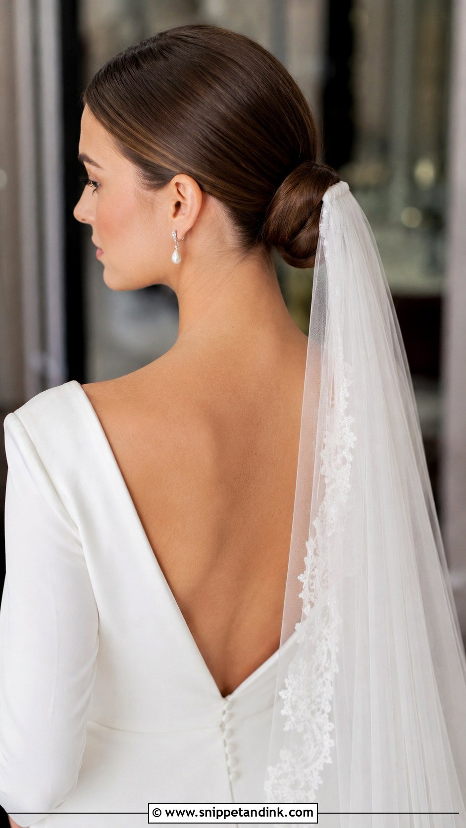 Bridal Bun With Veil Wedding Hairstyle - Snippet and Ink - 30 Bride Wedding Hairstyles