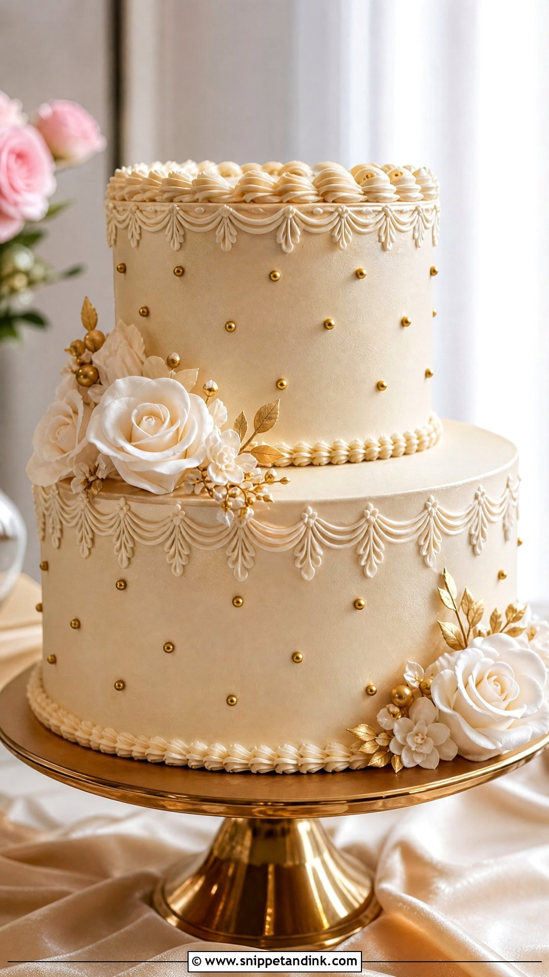 Bridal Cake With Champagne Color - Snippet and Ink - 25 Bridal Cake Ideas