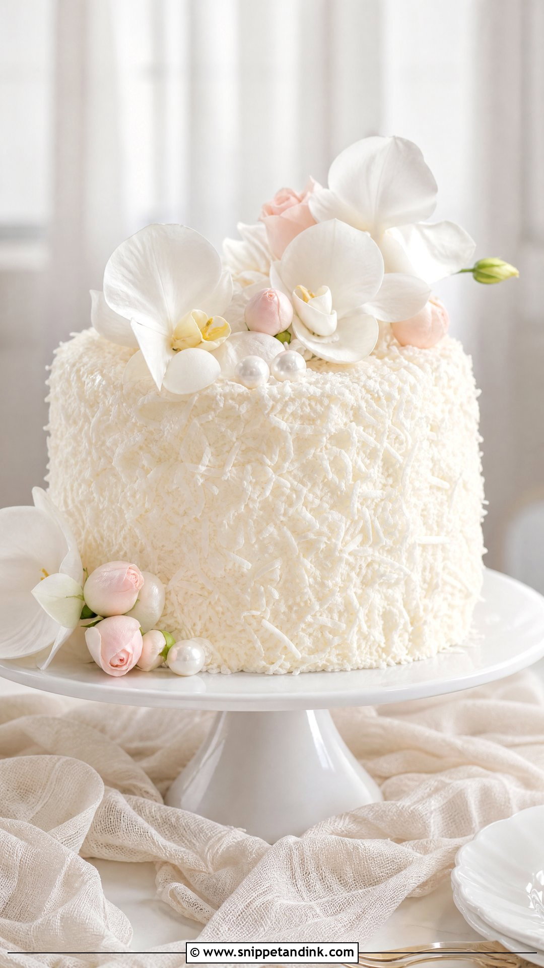 Bridal Cake With Coconut - Snippet and Ink - 25 Bridal Cake Ideas