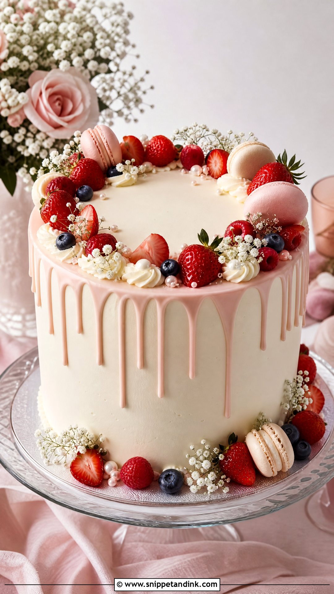 Bridal Cake With Drip - Snippet and Ink - 25 Bridal Cake Ideas