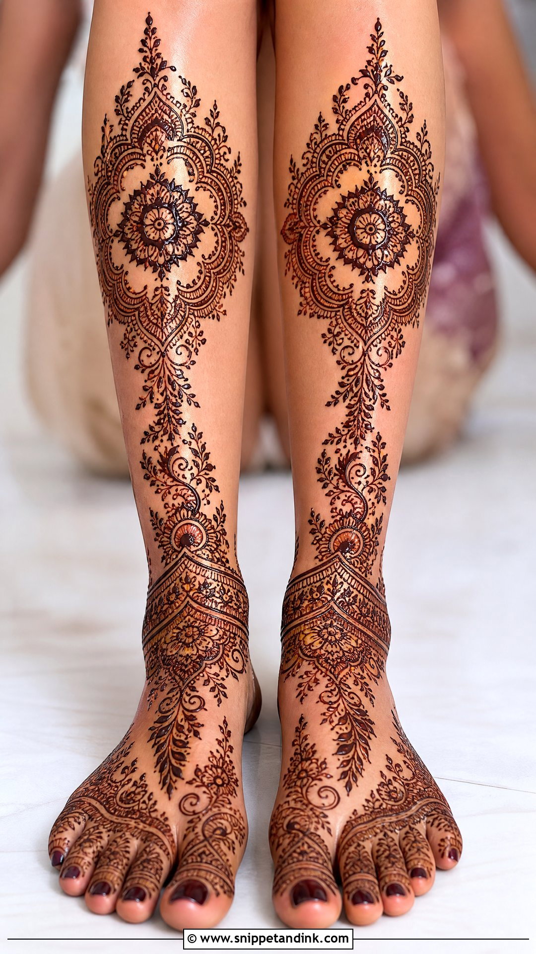 Bridal Calf Mehndi Design - Snippet and Ink - 30 Bridal Legs Mehndi Design Ideas