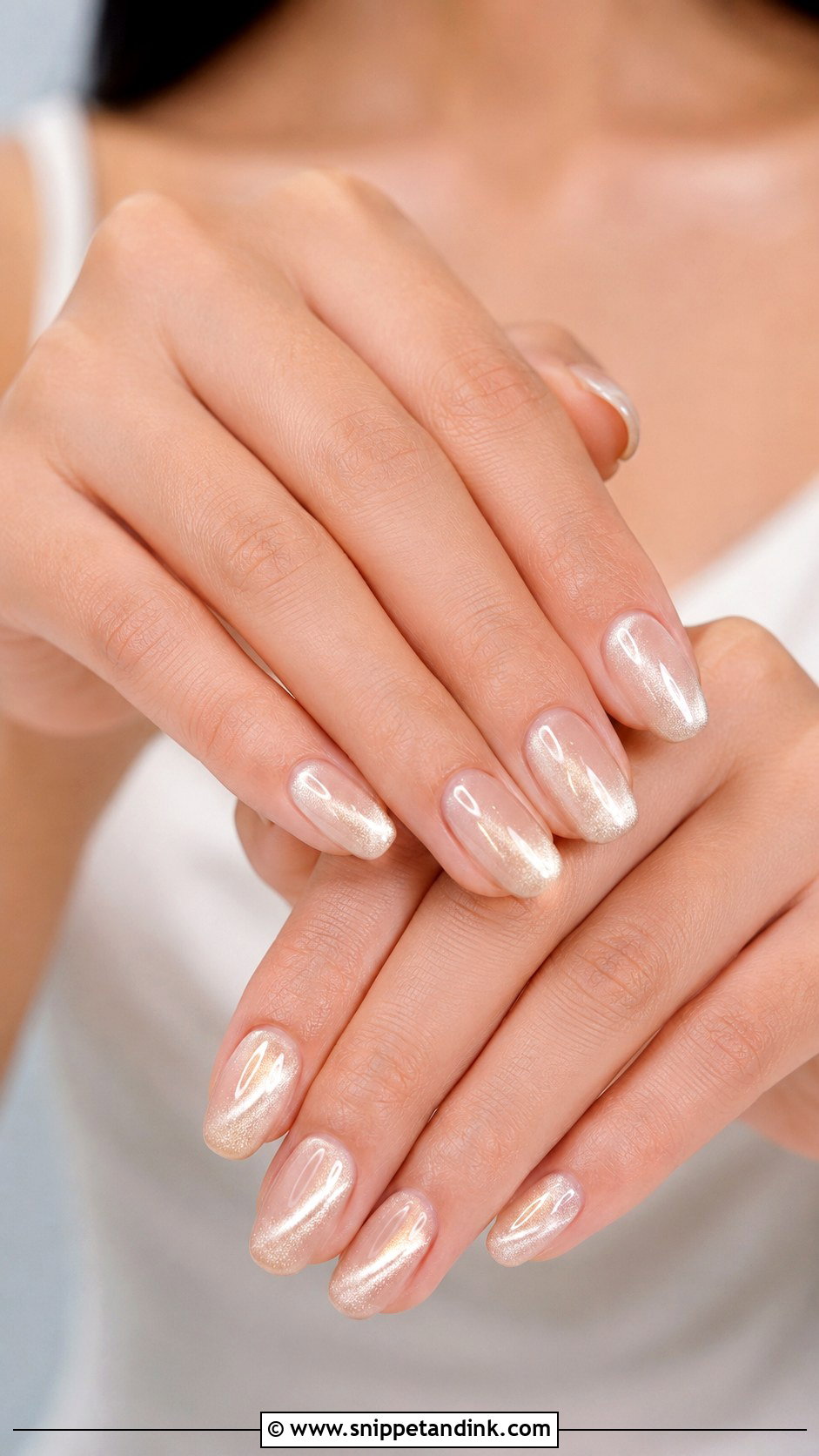 Bridal Cat Eye Nails - Snippet and Ink - 20 Bridal Nail Set Ideas