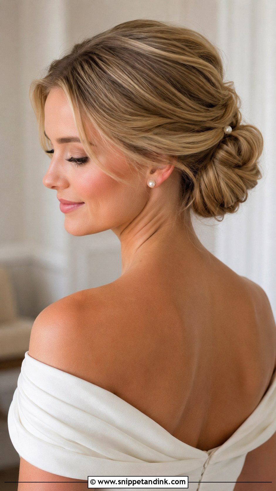 Bridal Chignon - Snippet and Ink - 15 Minimalist Bridal Hair Ideas