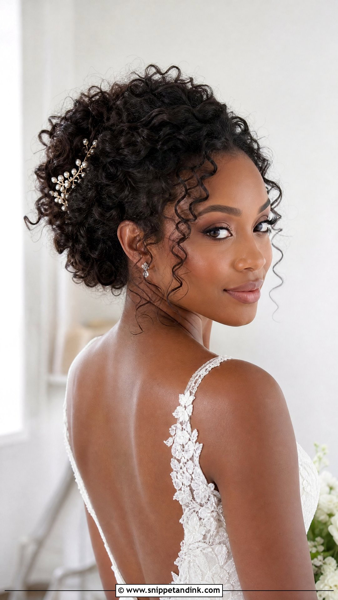 Bridal Chignon For Curly Hair - Snippet and Ink - 15 Bridal Hair Chignon Ideas