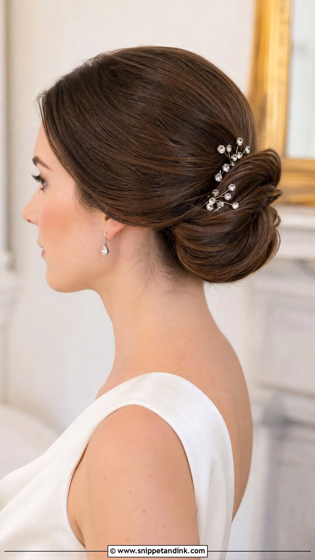 Bridal Chignon With Crystal Hair Pins - Snippet and Ink - 15 Bride Hair Pins
