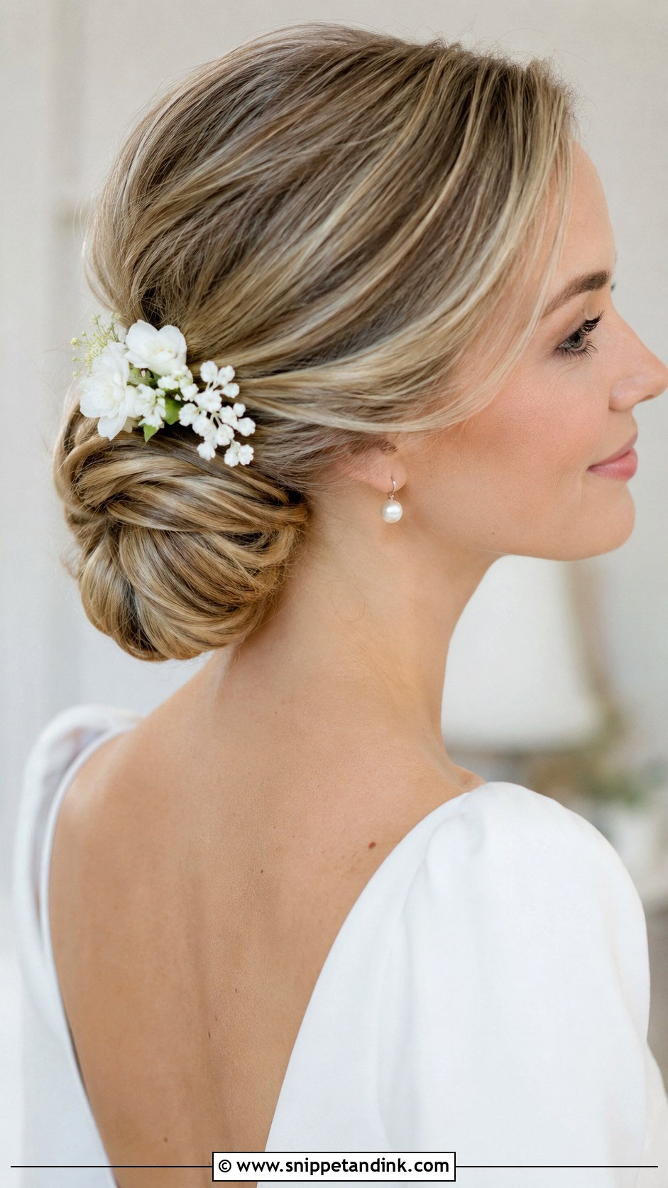 Bridal Chignon With Flowers - Snippet and Ink - 20 Bridal Hairstyle with Flowers