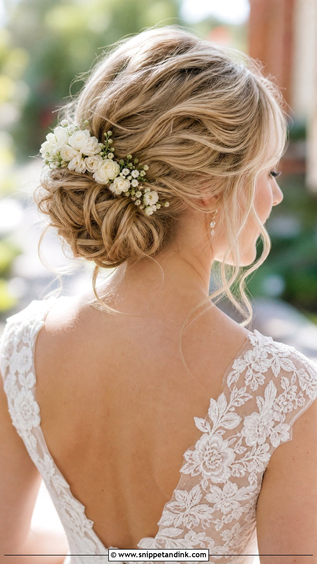 Bridal Chignon With Flowers - Snippet and Ink - 15 Bridal Hair Chignon Ideas