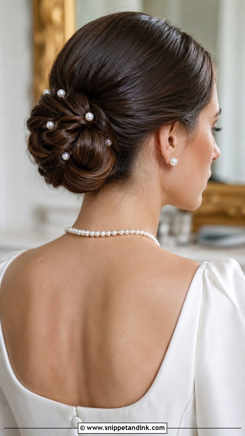 Bridal Chignon With Pearls - Snippet and Ink - 25 Wedding Bun Hairstyle Ideas