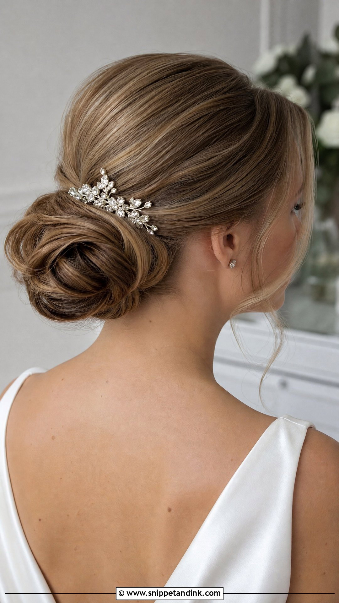 Bridal Chignon With Rhinestone Hair Comb - Snippet and Ink - 15 Bride Hair Piece Accessories