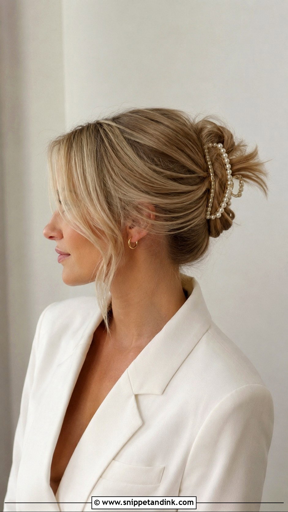 Bridal Claw Clip Updo - Snippet and Ink - 15 Minimalist Bridal Hair Ideas