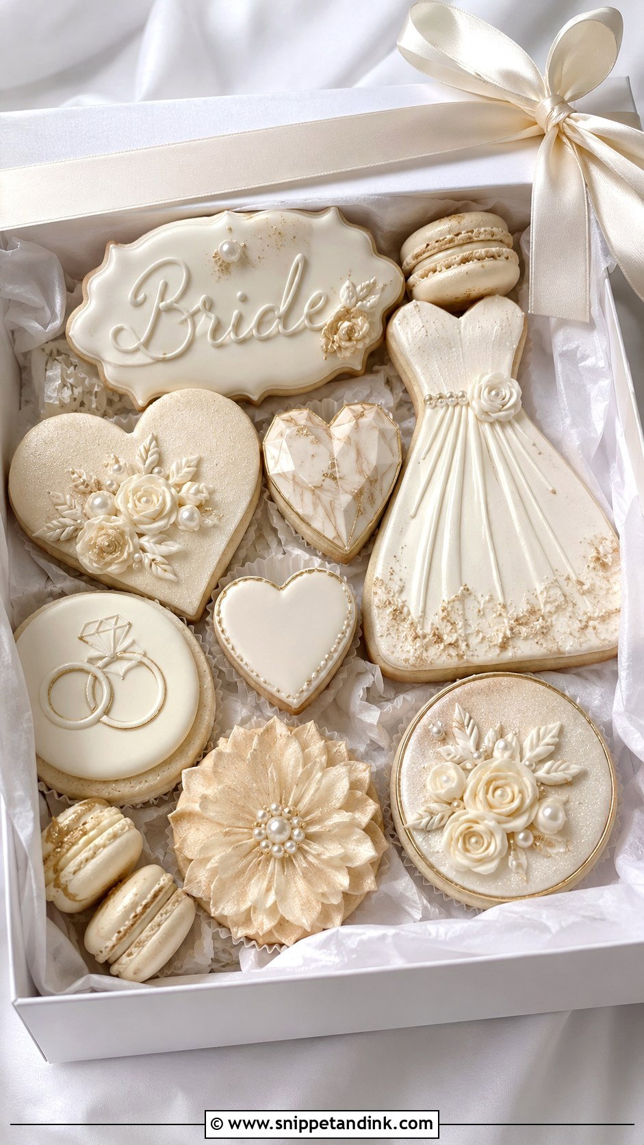 Bridal Cookie Box - Snippet and Ink - 20 Bridal Cookies