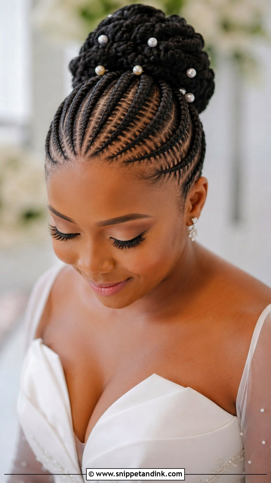 Bridal Cornrow Updo - Snippet and Ink - 25 Wedding Hairstyles for Black Women