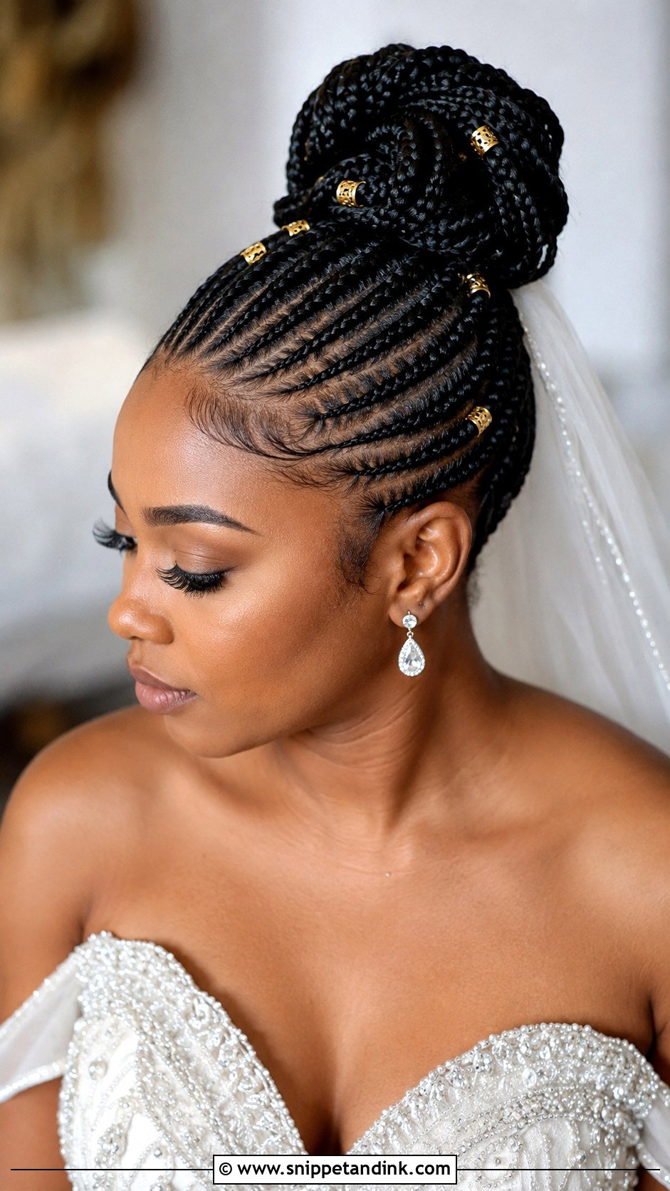 Bridal Cornrow Updo - Snippet and Ink - 25 Black Hair Wedding Styles