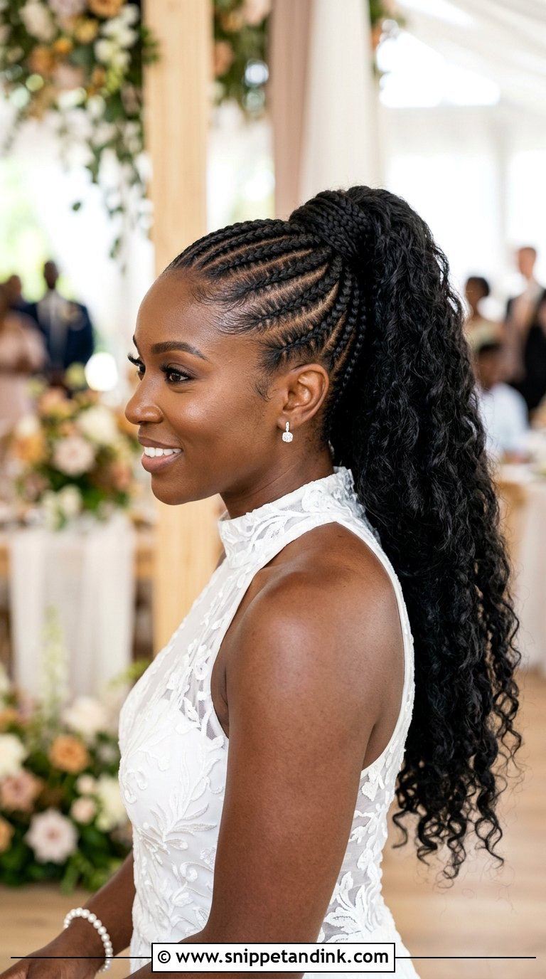 Bridal Cornrows Into Ponytail - Snippet and Ink - 20 Bridal Hairstyles for Black Women