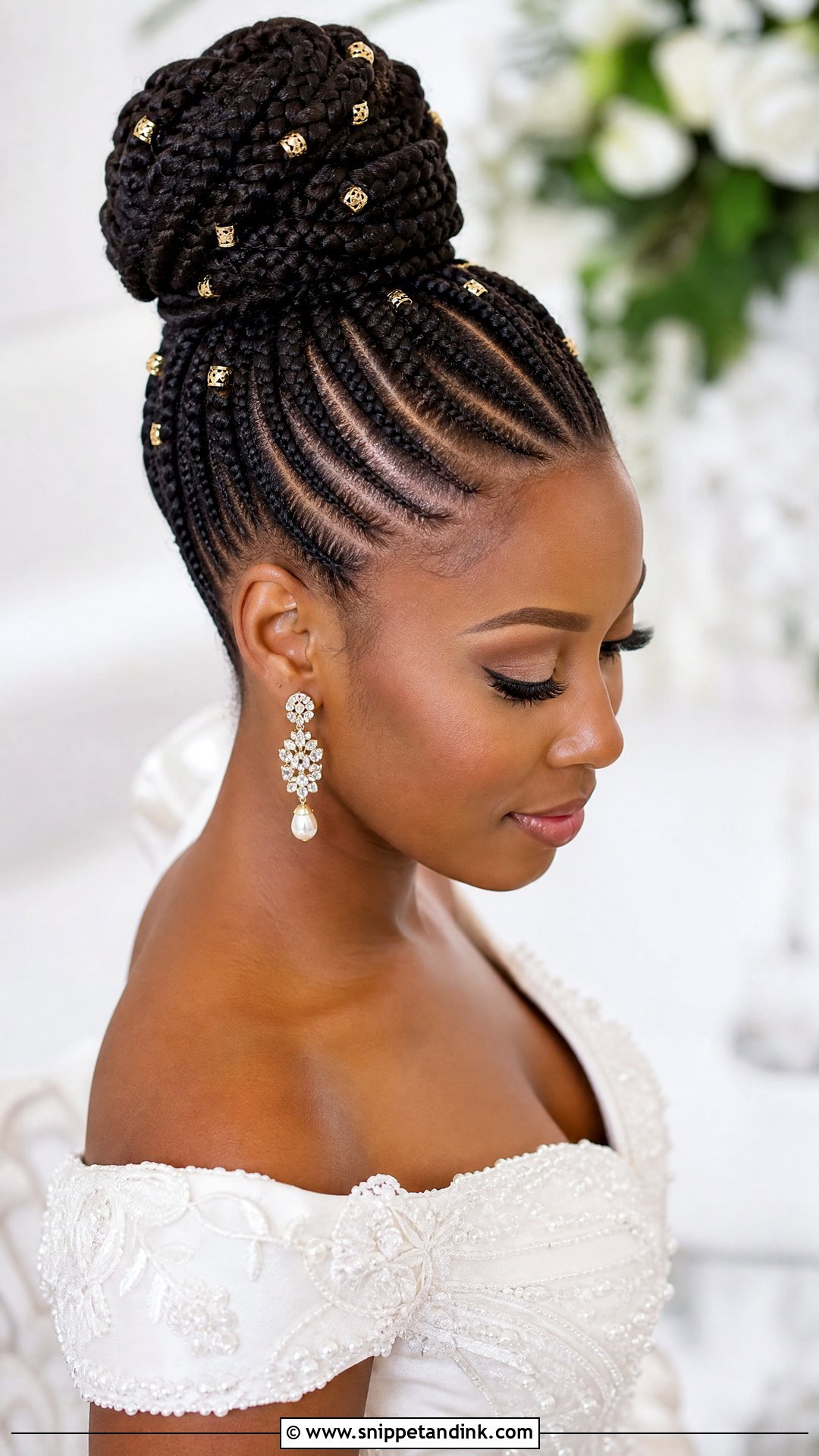 Bridal Cornrows With Bun - Snippet and Ink - 30 Wedding Hairstyles Black Women