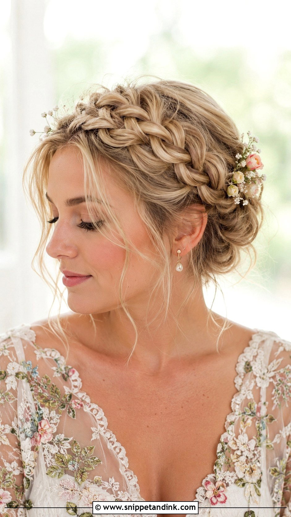 Bridal Crown Braid - Snippet and Ink - 20 Hairdo for Bride Ideas