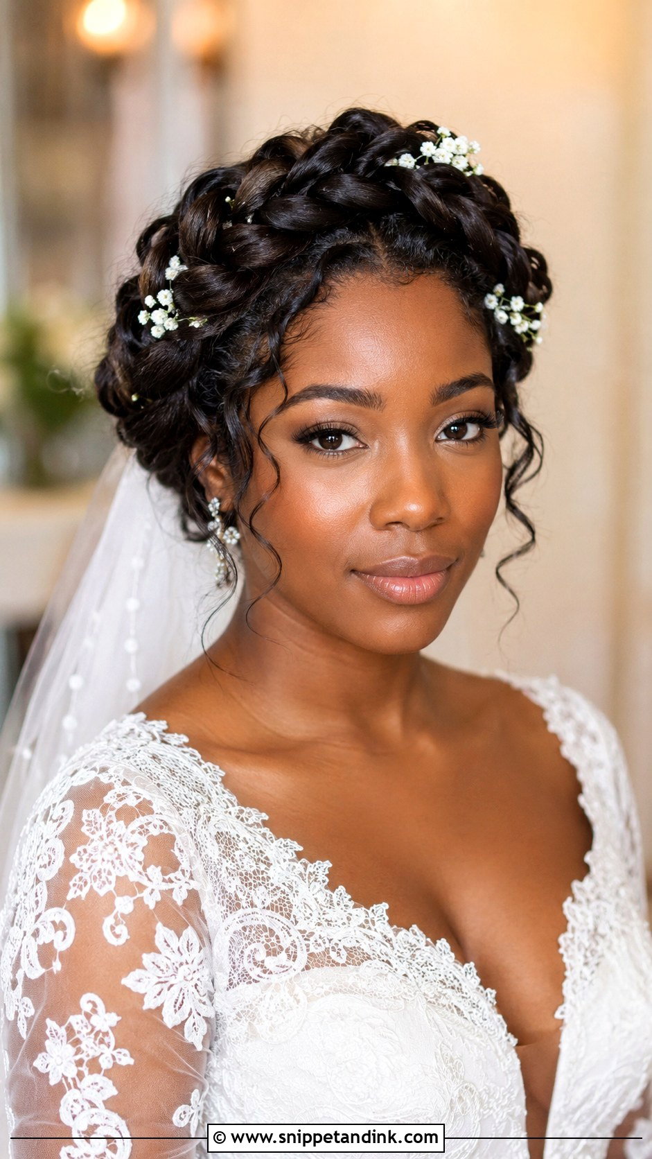 Bridal Crown Braid Black Hair - Snippet and Ink - 20 Bridal Hair Black Hair Ideas