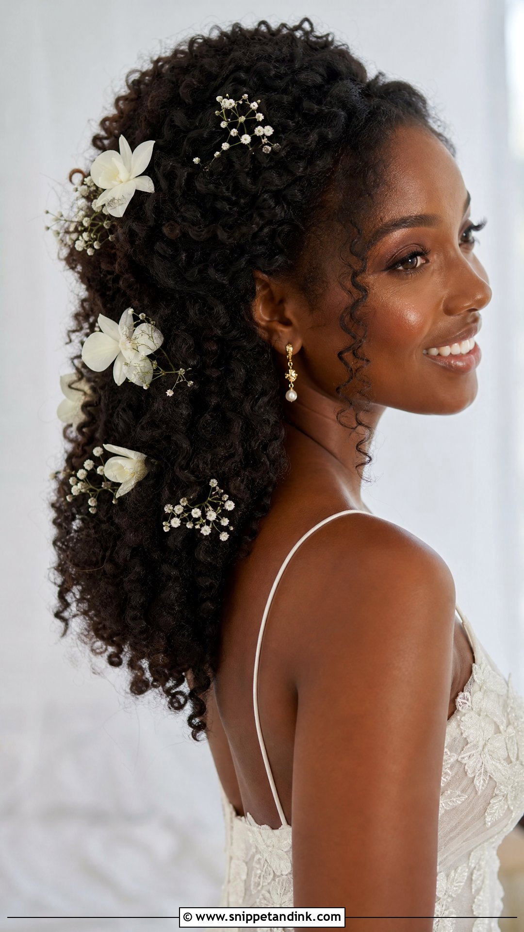 Bridal Curly Hair With Flowers - Snippet and Ink - 15 Bridal Hairstyles Flowers