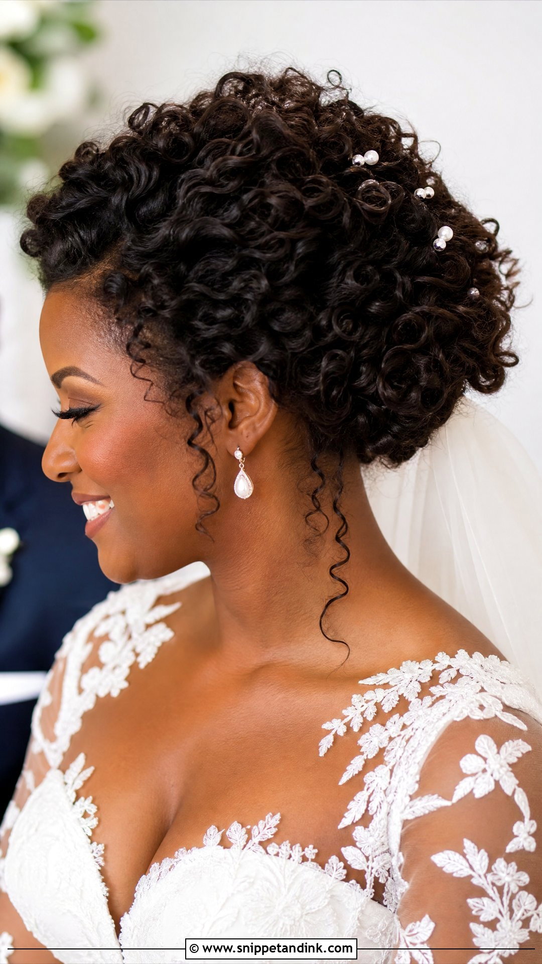 Bridal Curly Updo For Medium Hair - Snippet and Ink - 15 Bridal Hairstyles for Medium Hair