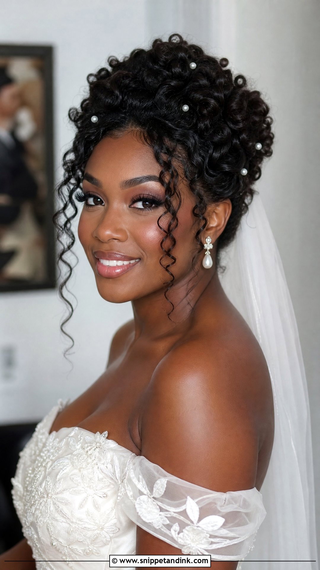 Bridal Curly Updo With Front Curls - Snippet and Ink - 15 Front Hair Styles for Bride
