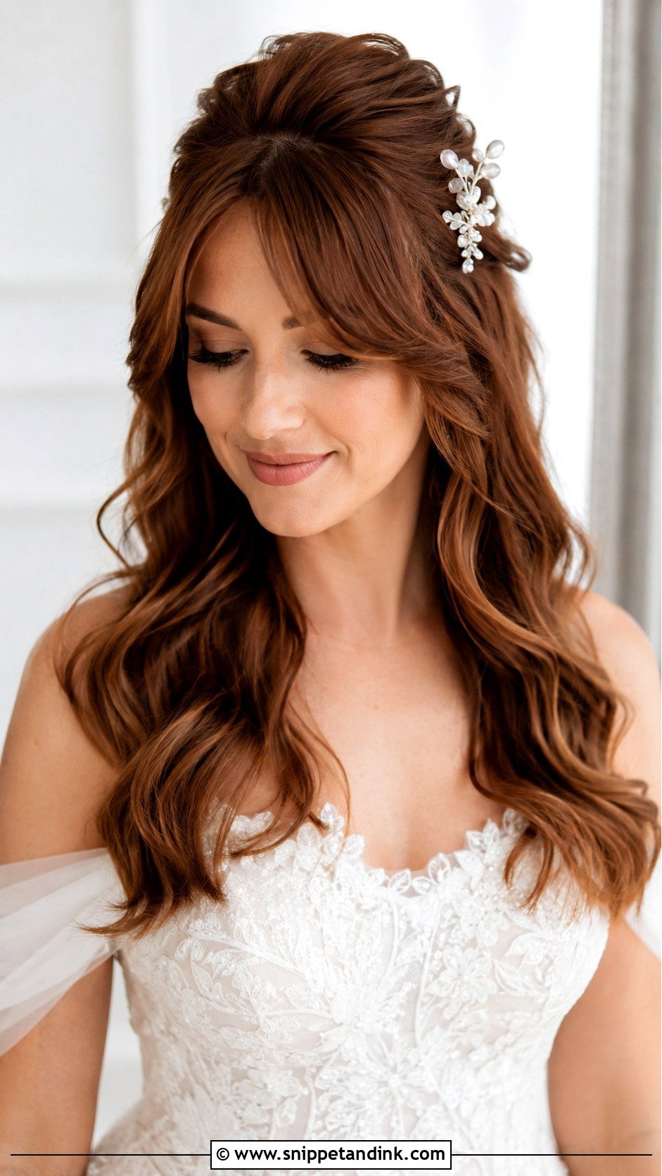 Bridal Curtain Bangs For Round Face - Snippet and Ink - 20 Bridal Hair Styles for Round Face