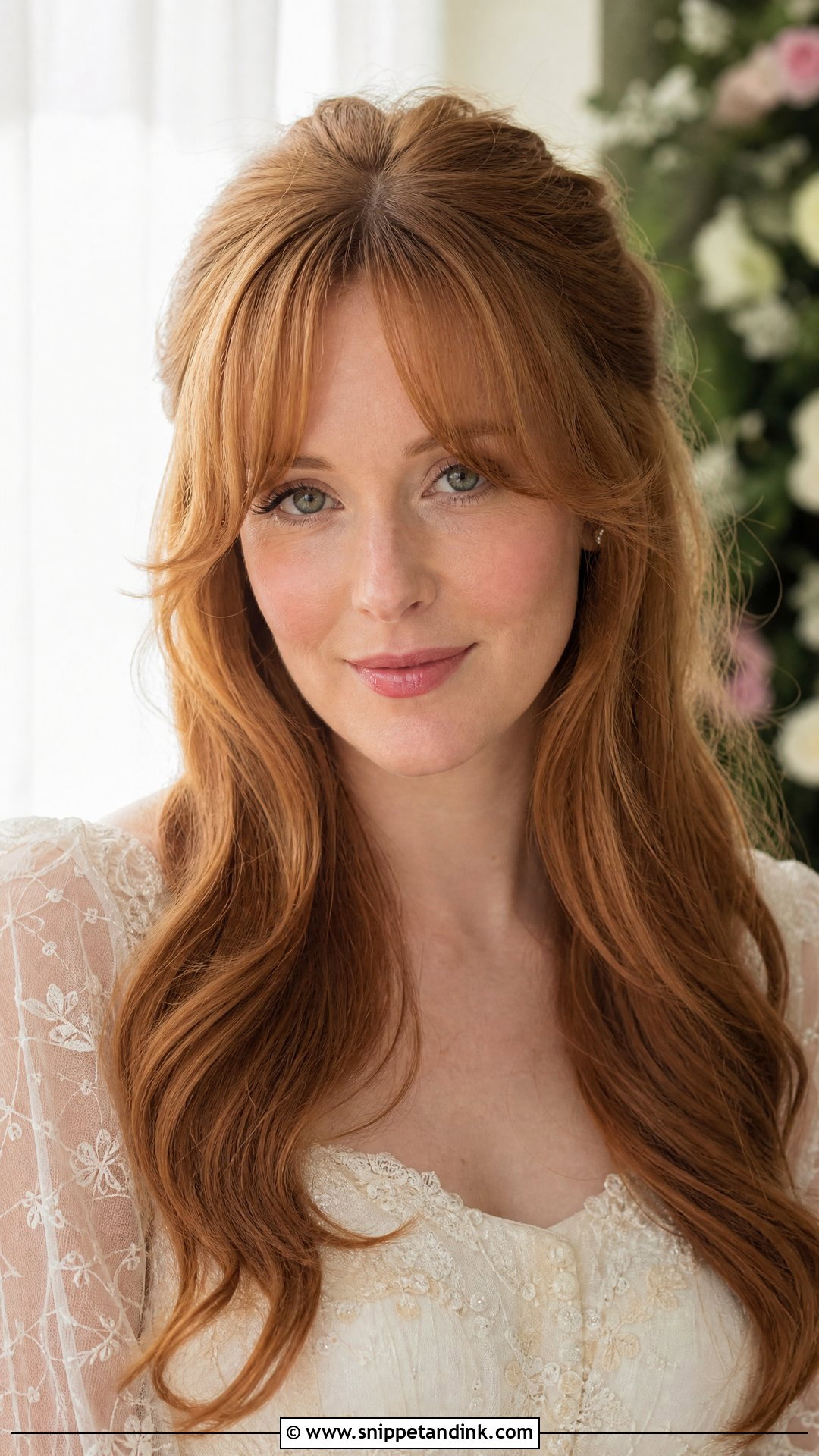 Bridal Curtain Bangs Front View - Snippet and Ink - 15 Bridal Hair From Front View Ideas