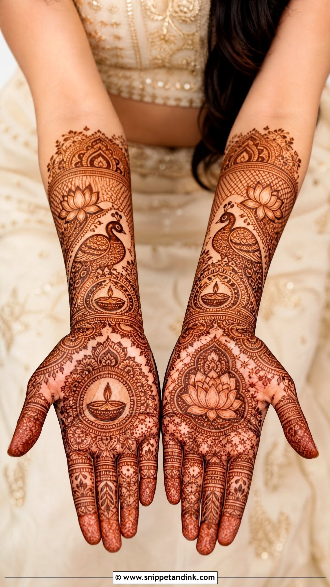 Bridal Diwali Mehndi Design - Snippet and Ink - 30 Diwali Mehndi Designs