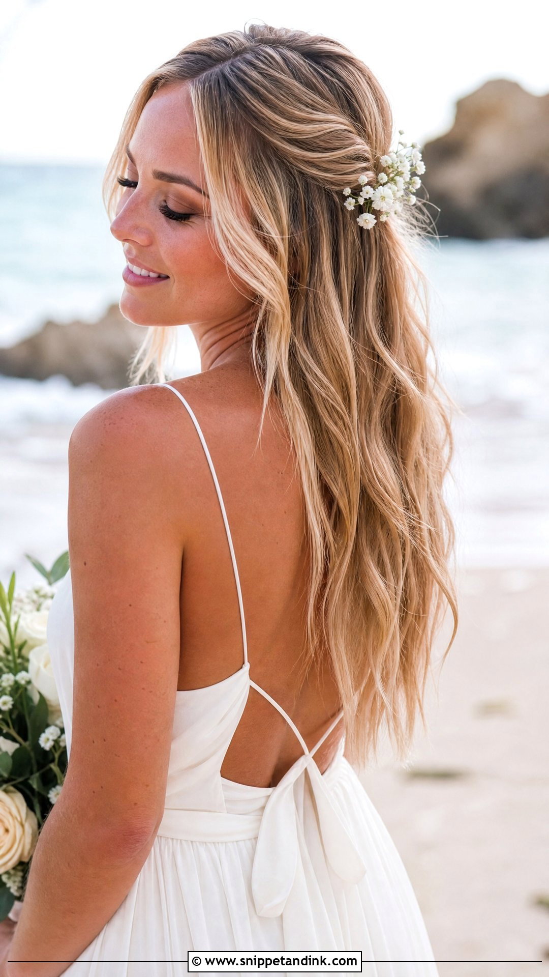 Bridal Down Hair For Beach Wedding - Snippet and Ink - 15 Bridal Hair Down Hairstyles
