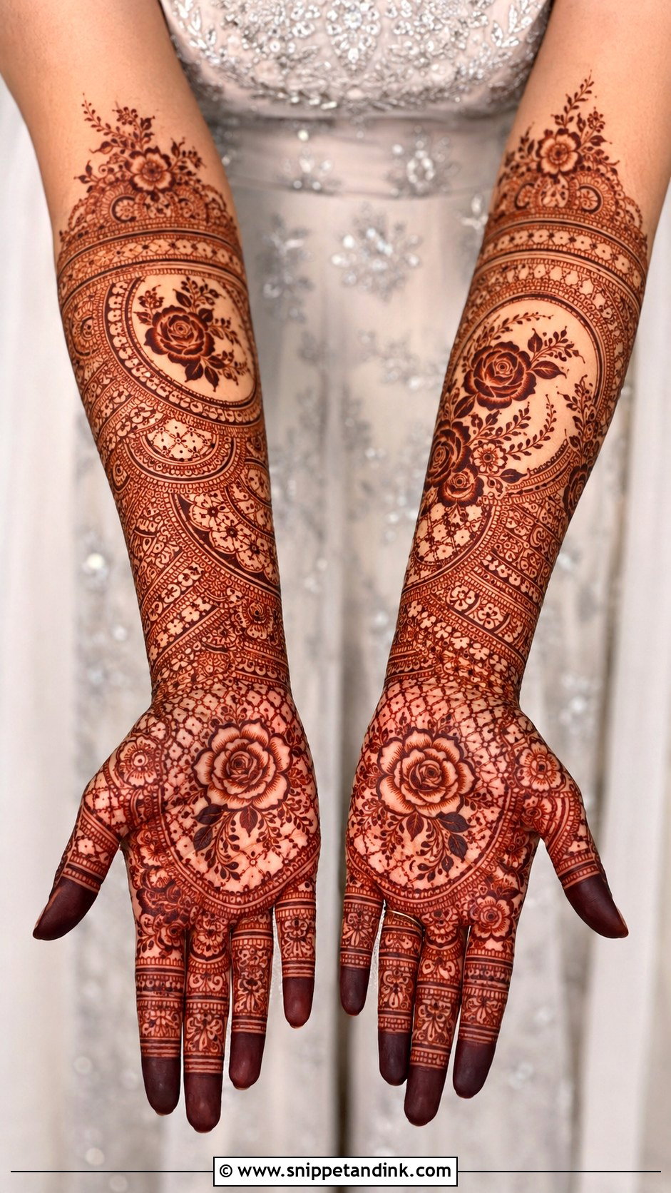 Bridal Dubai Rose Mehndi Design - Snippet and Ink - 35 Dubai Rose Mehndi Designs