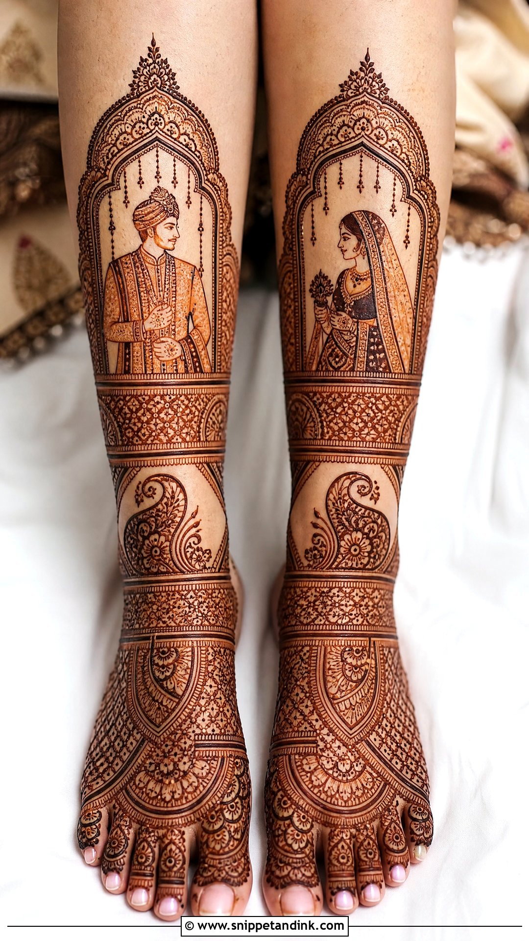 Bridal Dulha Dulhan Leg Mehndi Design - Snippet and Ink - 30 Bridal Legs Mehndi Design Ideas