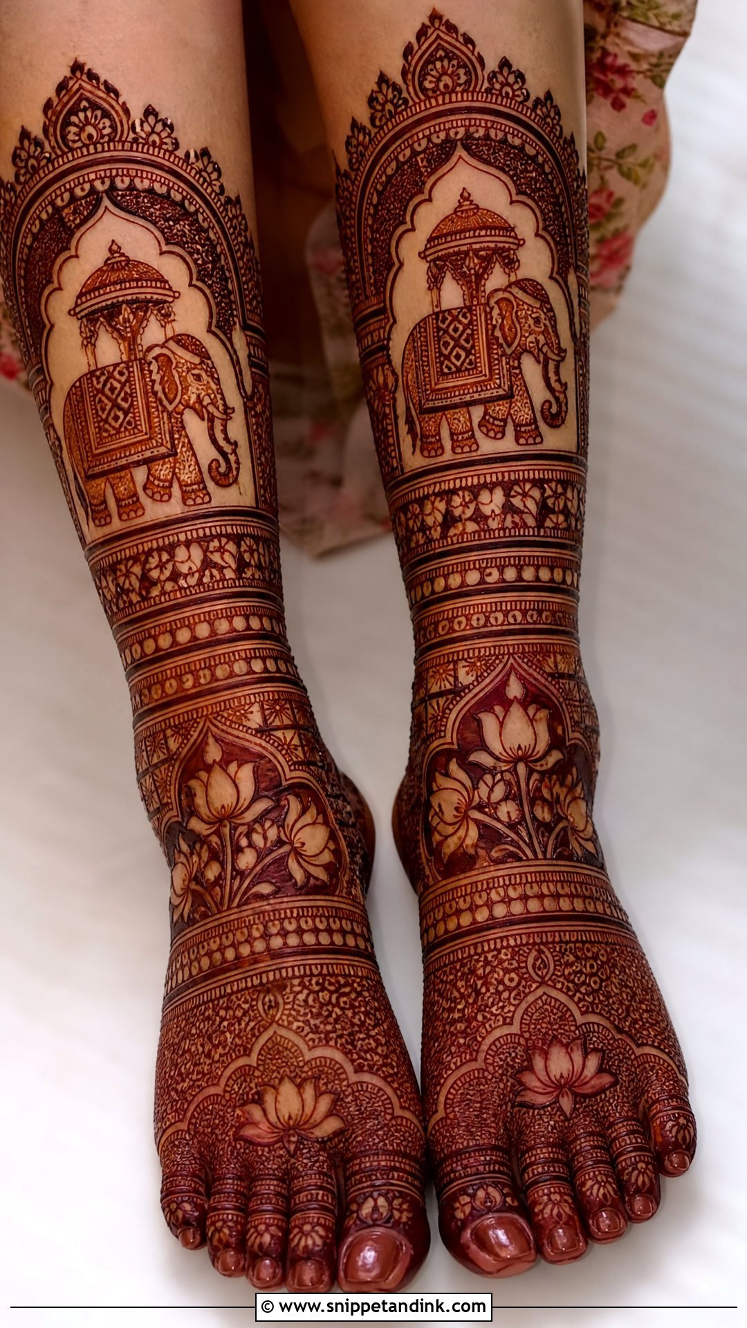 Bridal Elephant Leg Mehndi Design - Snippet and Ink - 30 Bridal Legs Mehndi Design Ideas