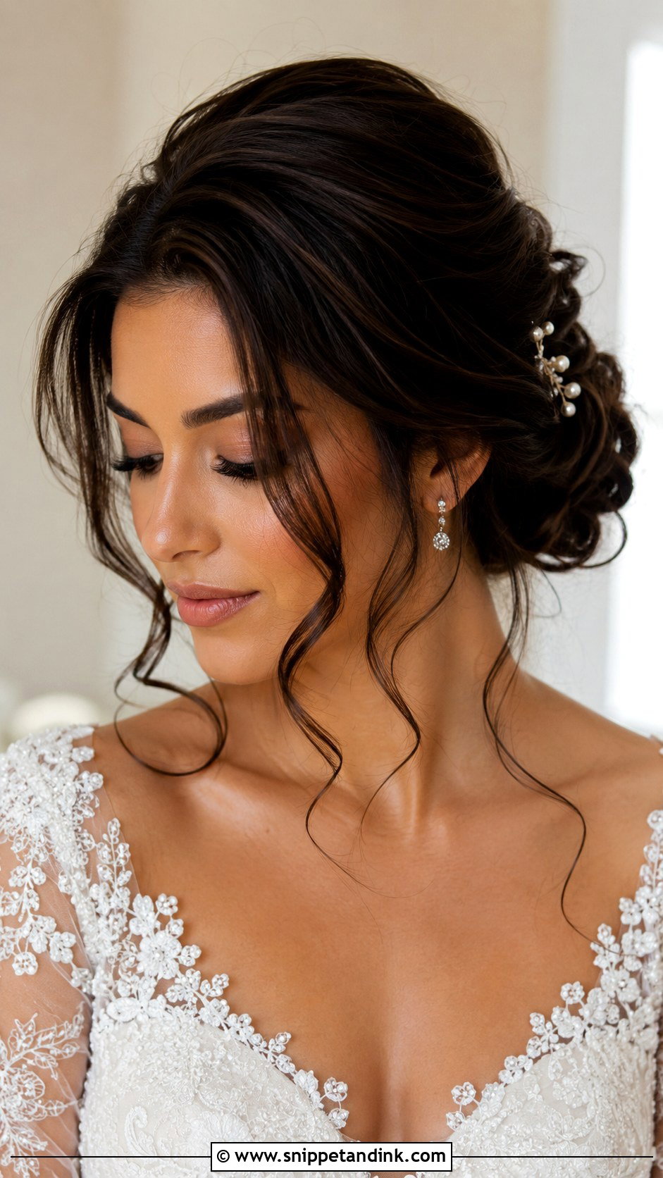 Bridal Engagement Bun With Face Framing Pieces - Snippet and Ink - 20 Bridal Engagement Hairstyle Ideas