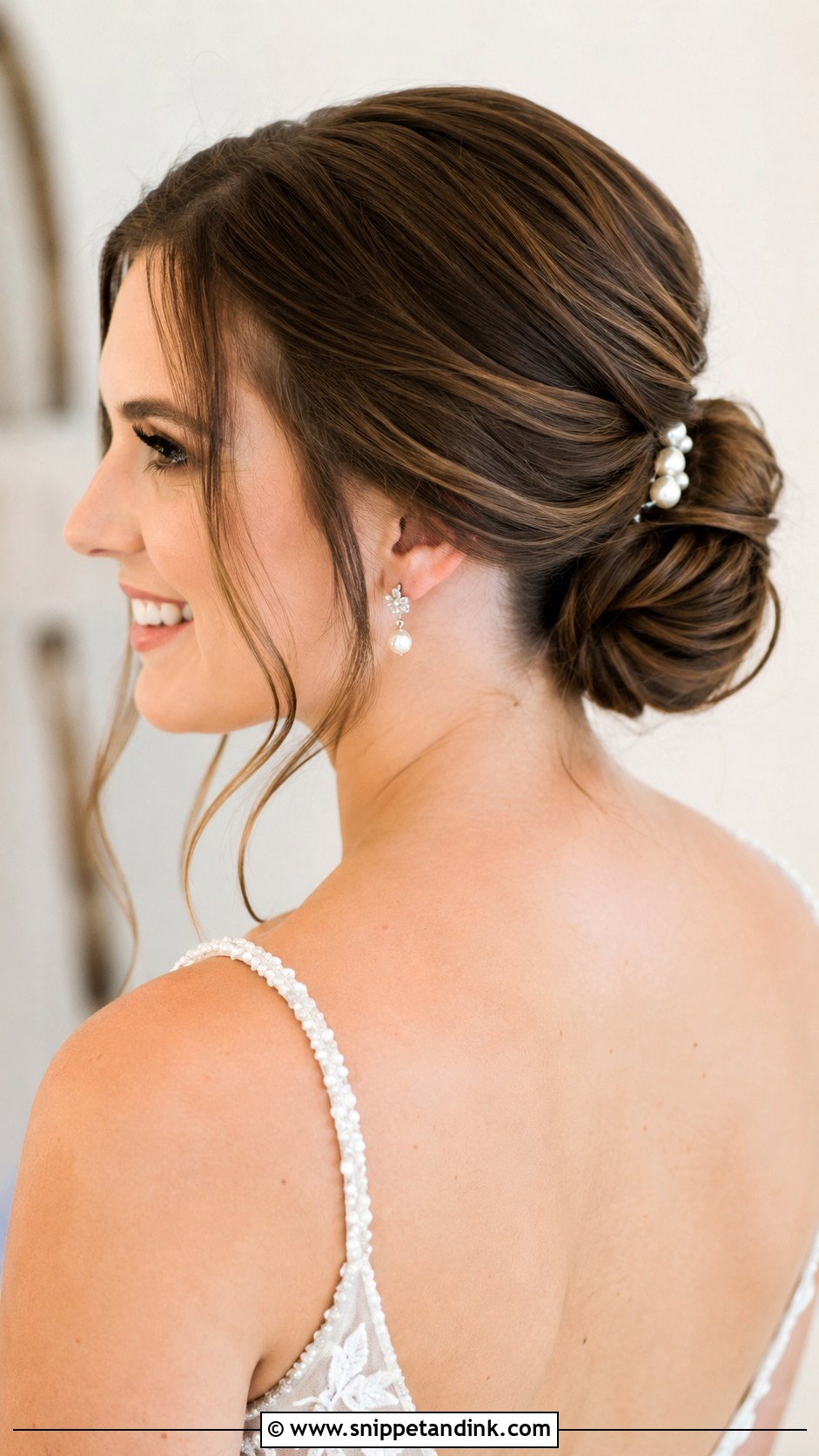 Bridal Engagement Low Bun - Snippet and Ink - 20 Bridal Engagement Hairstyle Ideas