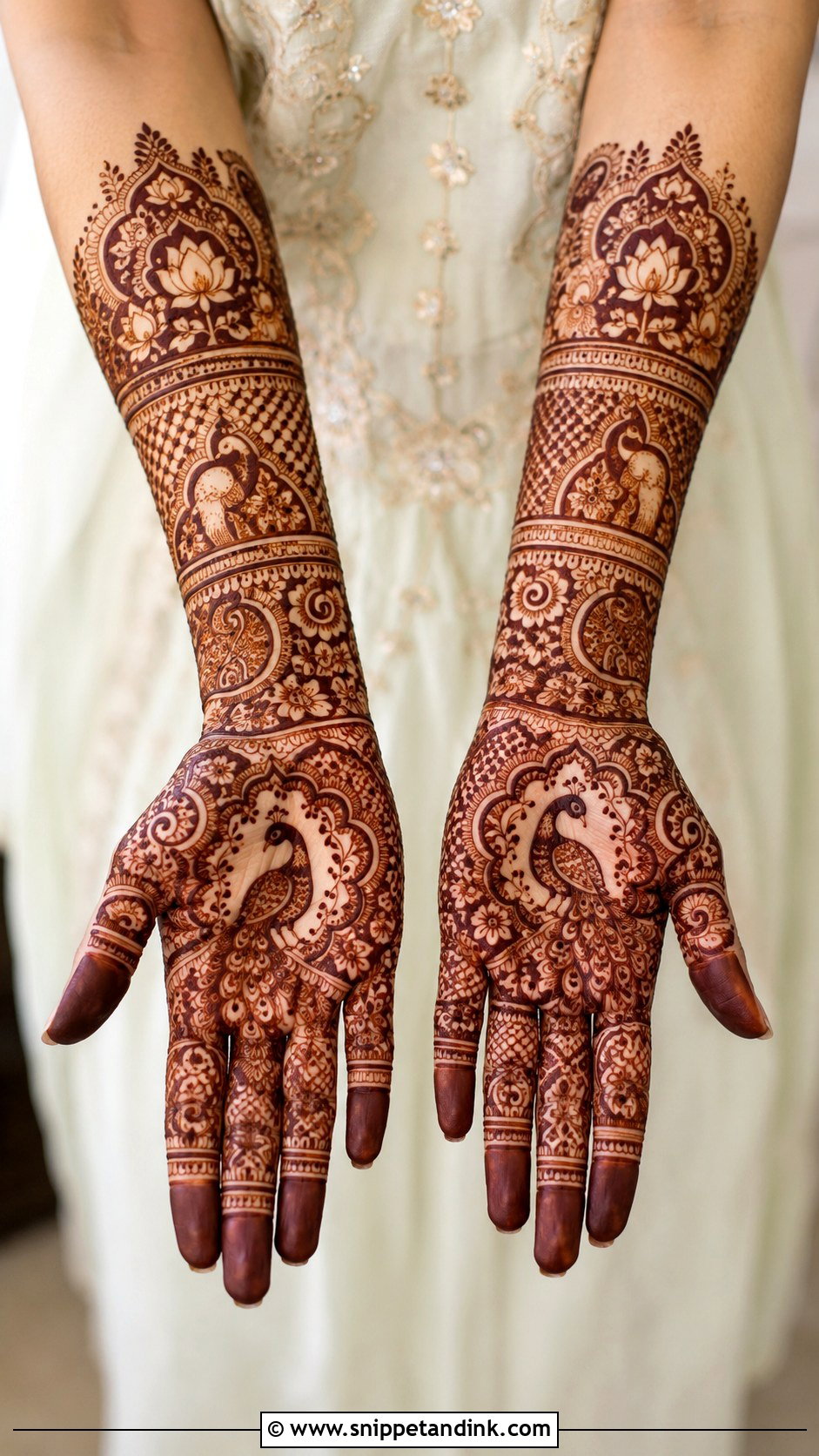 Bridal Engagement Mehndi Design - Snippet and Ink - 30 Unique Engagement Mehndi Designs