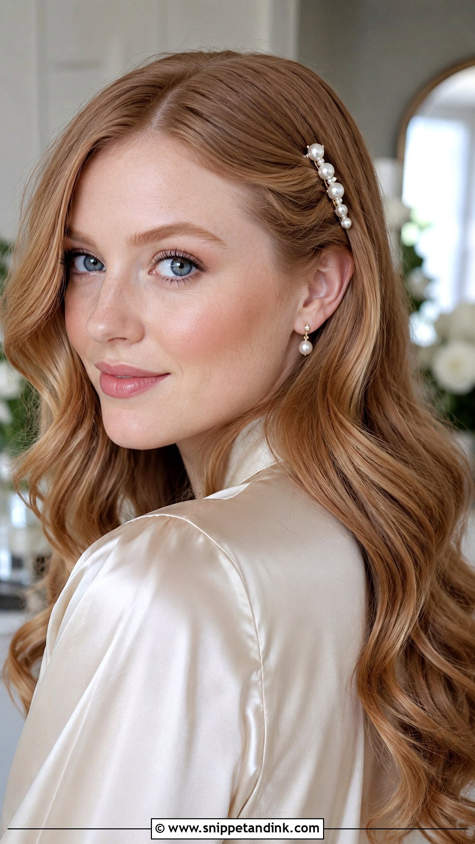 Bridal Engagement Soft Waves With Hair Clip - Snippet and Ink - 20 Bridal Engagement Hairstyle Ideas