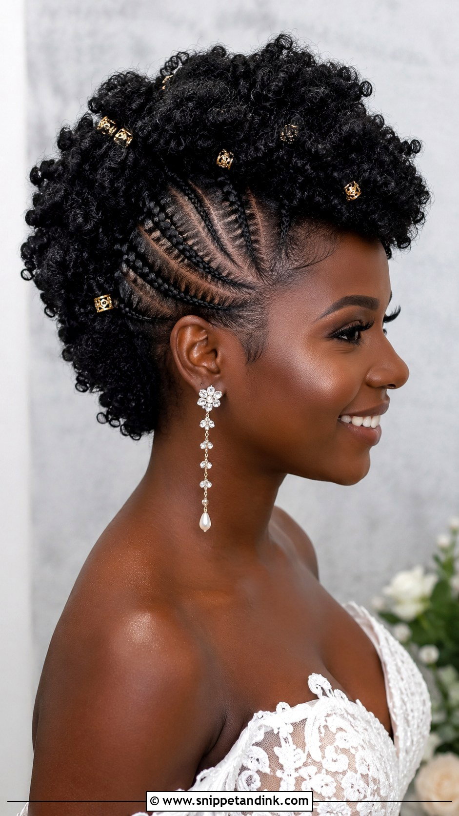 Bridal Faux Hawk Afro - Snippet and Ink - 25 Afro Wedding Hairstyles