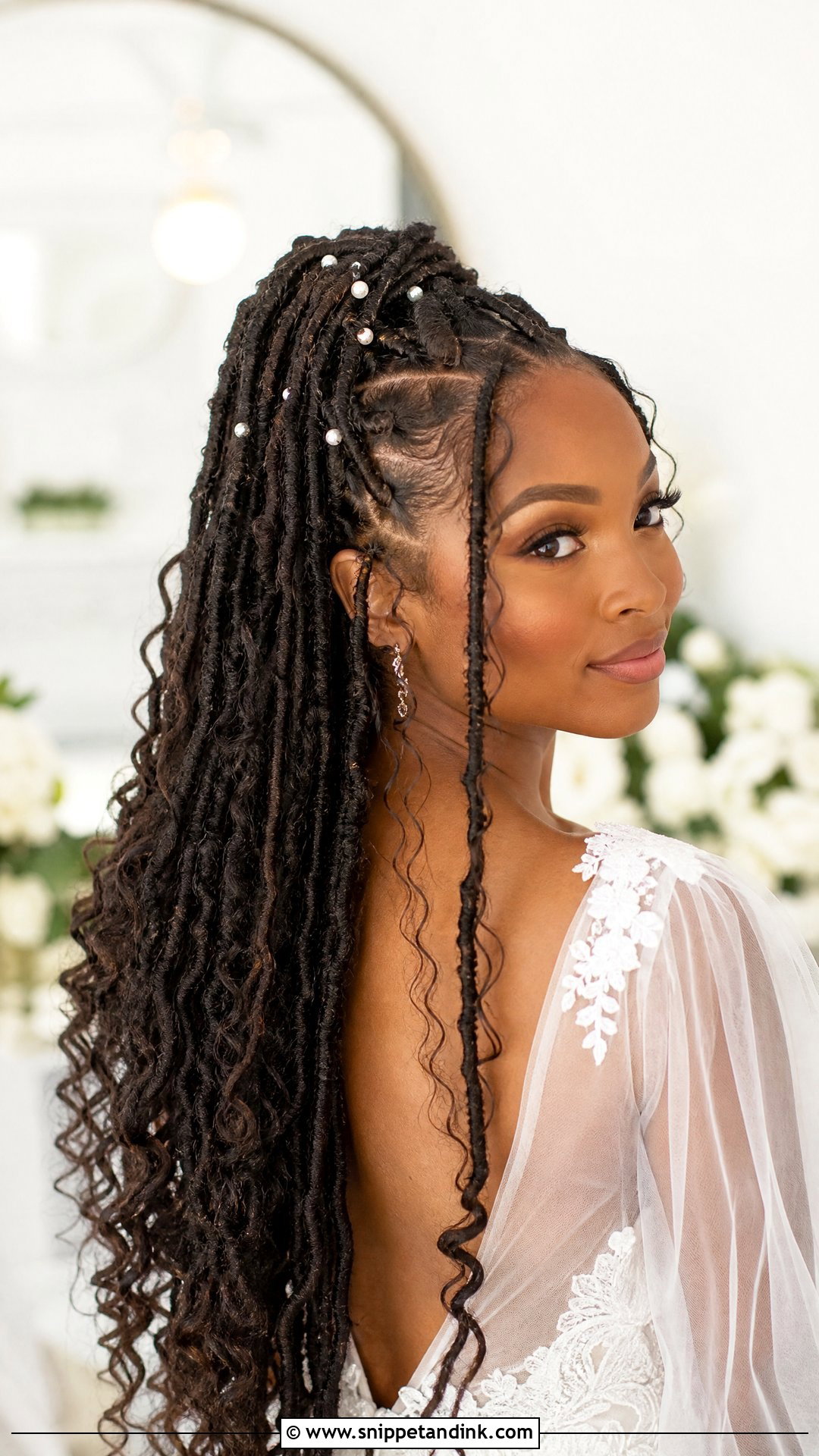 Bridal Faux Locs For Black Women - Snippet and Ink - 15 Black Woman Bridal Hair Girl Hairstyles