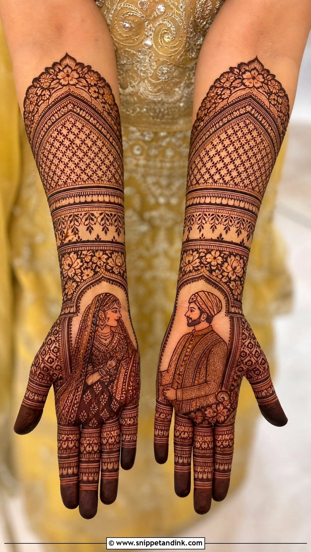 Bridal Figure Mehndi With Jaali - Snippet and Ink - 25 Bridal Figure Mehndi Designs
