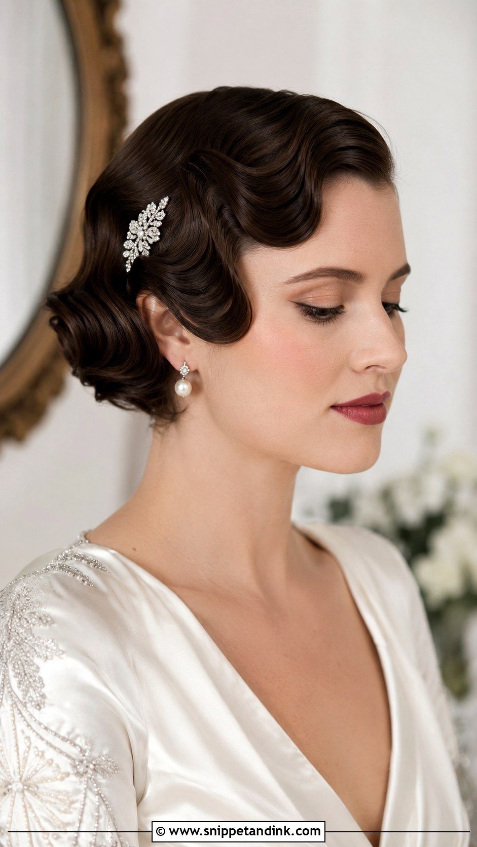 Bridal Finger Waves Short Hair - Snippet and Ink - 20 Bridal Hair Short Hair Ideas