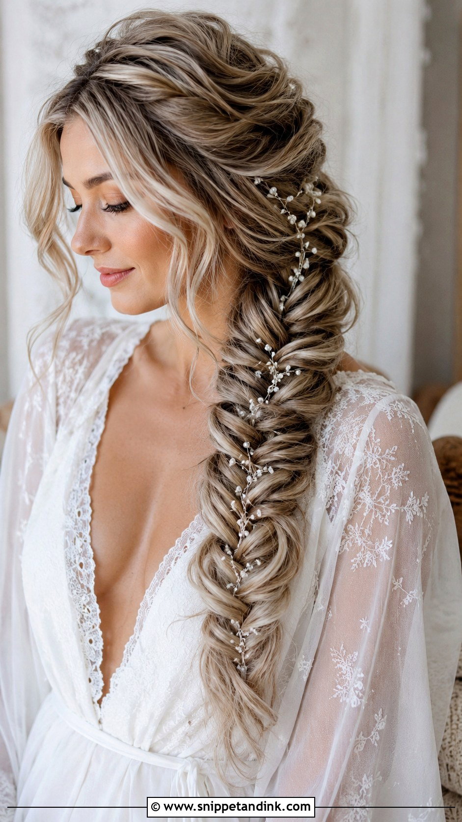 Bridal Fishtail Braid For Round Face - Snippet and Ink - 20 Bridal Hair Styles for Round Face