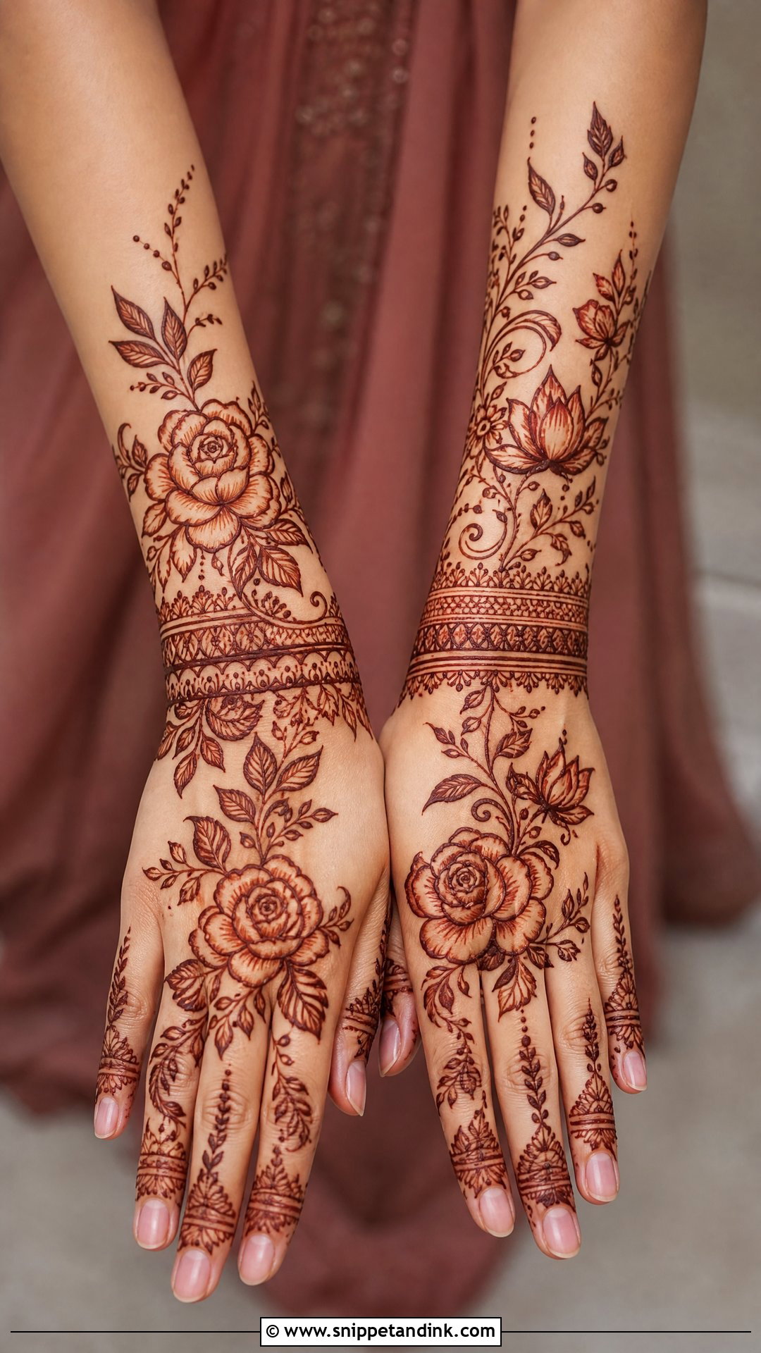 Bridal Floral Mehndi Back Hand - Snippet and Ink - 25 Bridal Mehndi Designs Back Side