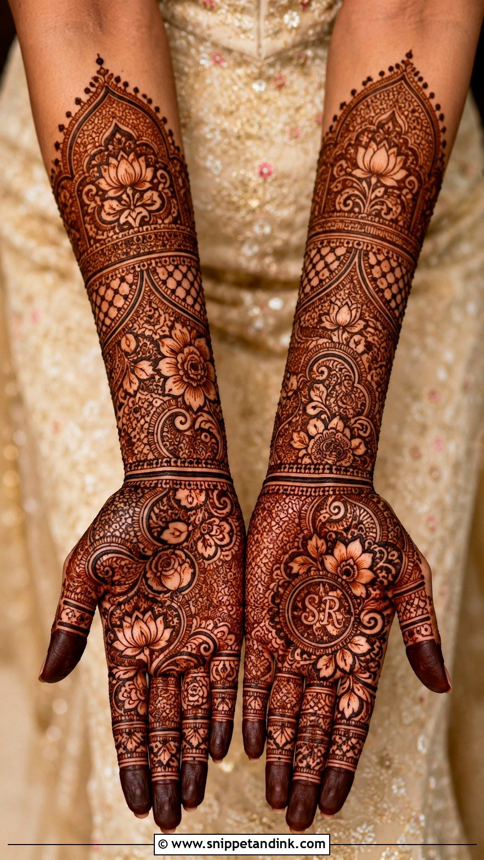 Bridal Floral Mehndi Design - Snippet and Ink - 35 Floral Mehndi Designs