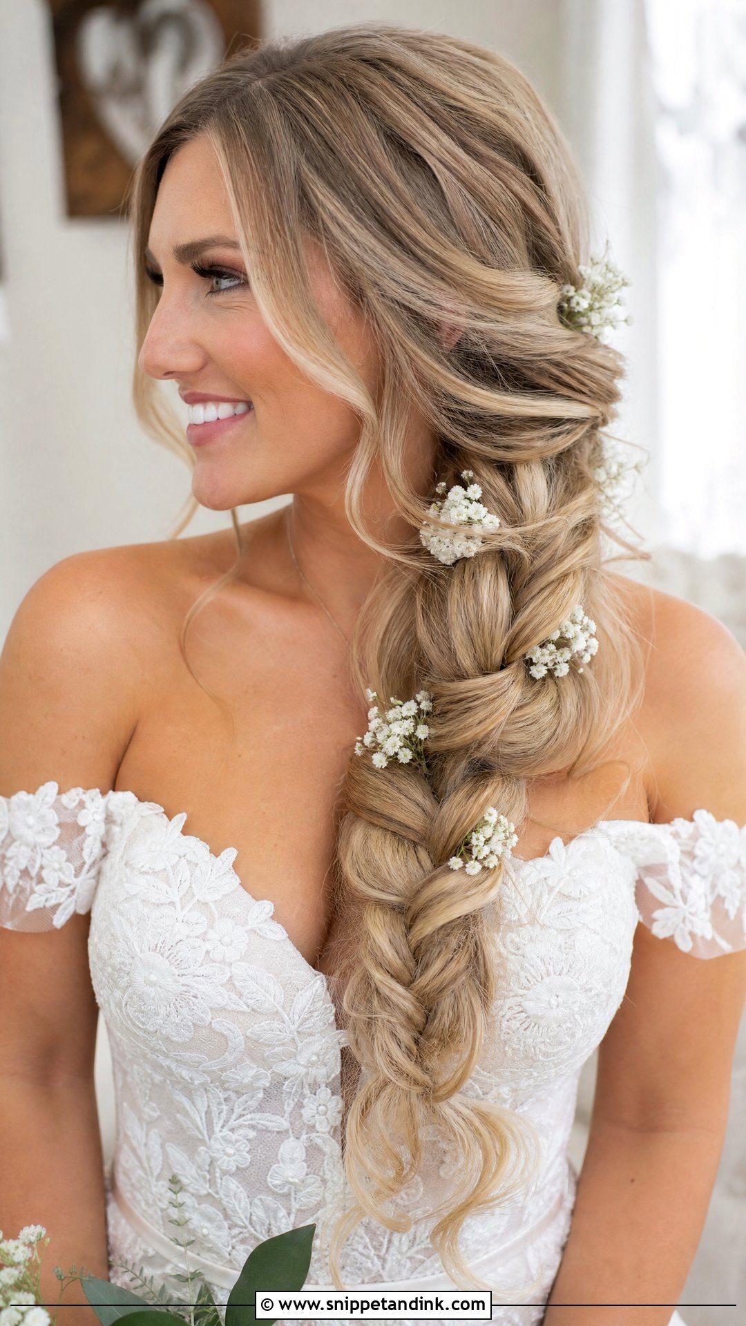 Bridal Flower Braid - Snippet and Ink - 15 Ethereal Bridal Hair Ideas