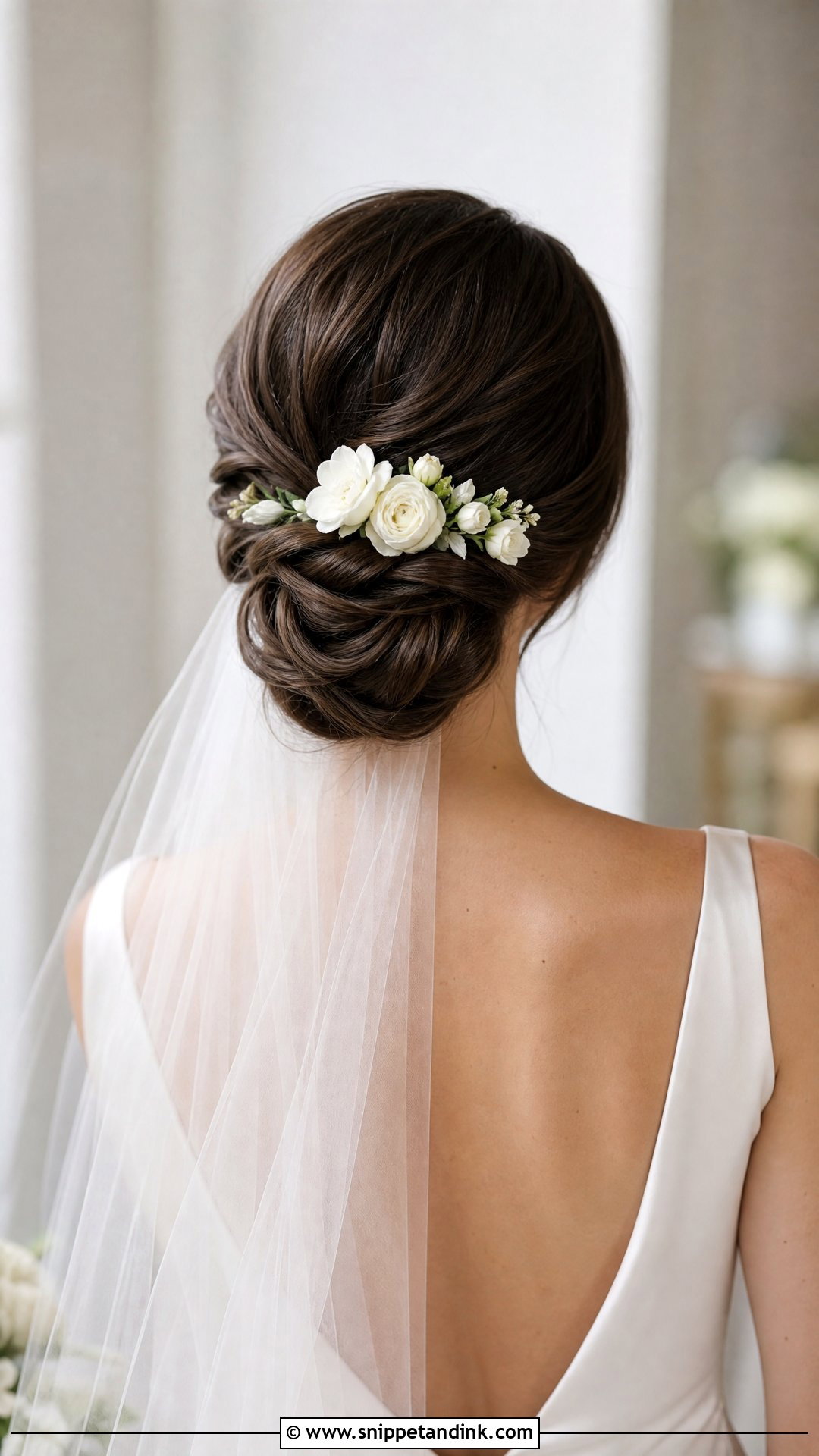 Bridal Flower Chignon - Snippet and Ink - 15 Bridal Flower Hairstyles