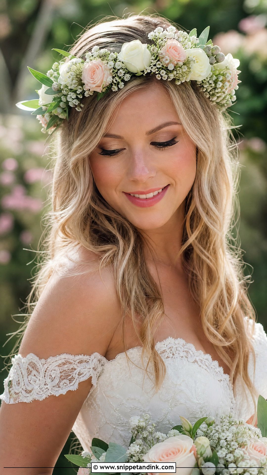 Bridal Flower Crown Hairstyle - Snippet and Ink - 15 Bridal Real Flower Hairstyle Ideas