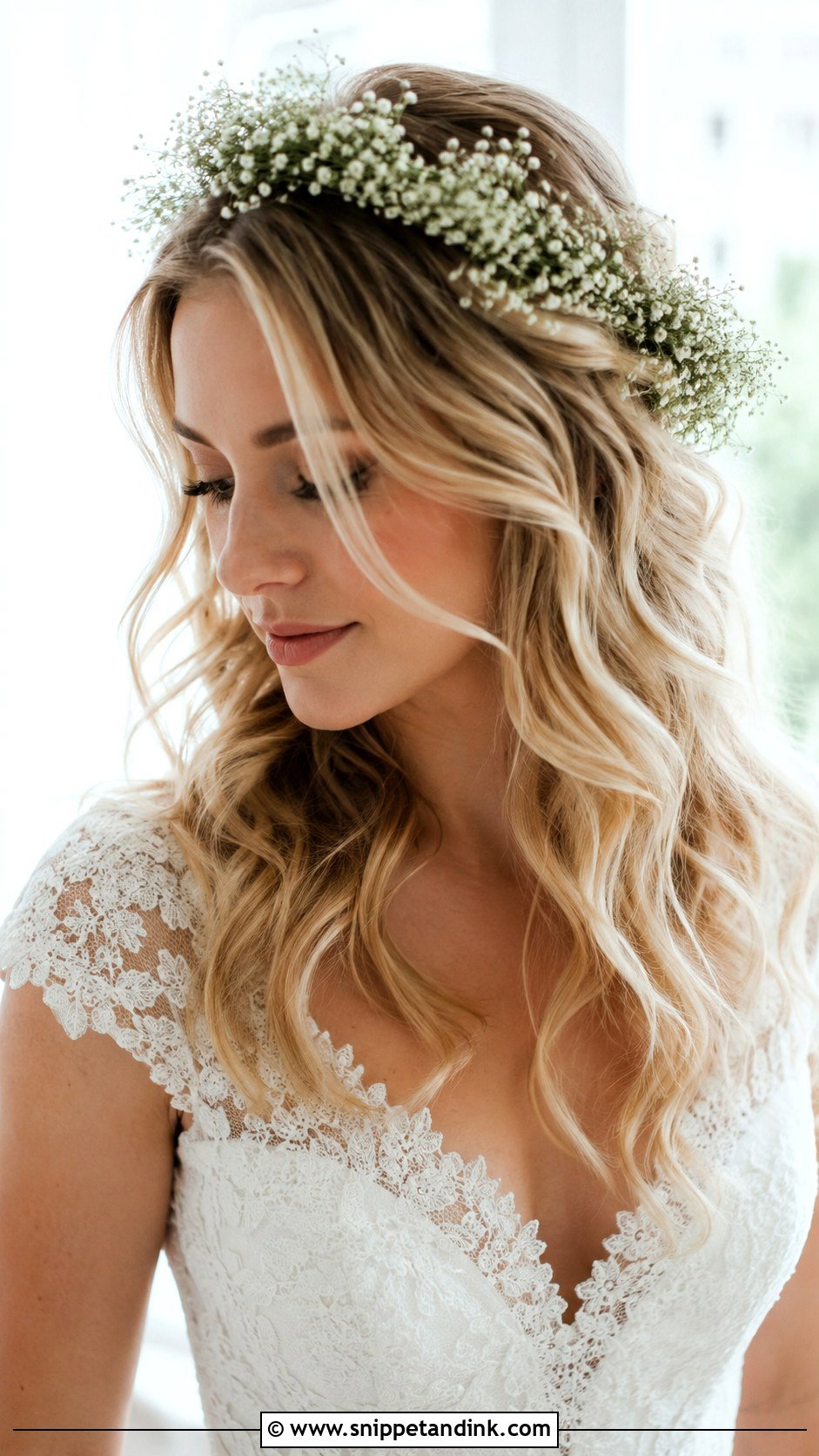 Bridal Flower Crown With Babys Breath - Snippet and Ink - 20 Bridal Hair Flower Crown Ideas