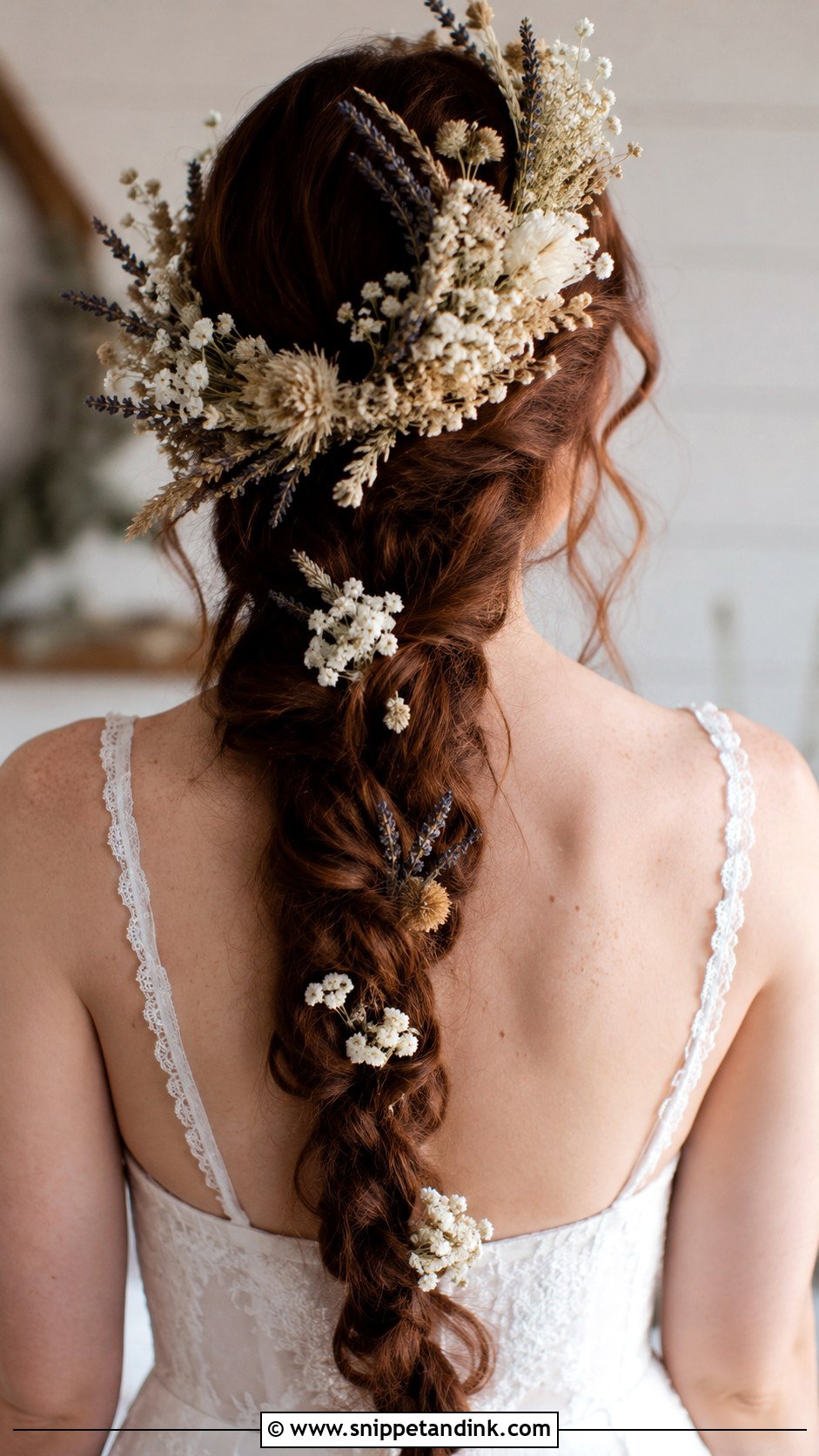 Bridal Flower Crown With Dried Flowers - Snippet and Ink - 20 Bridal Hair Flower Crown Ideas